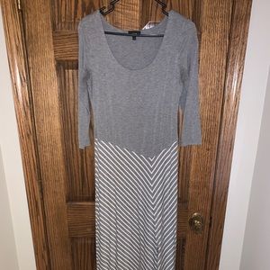 Apt. 9 Grey and White Stripe Floorlength Dress